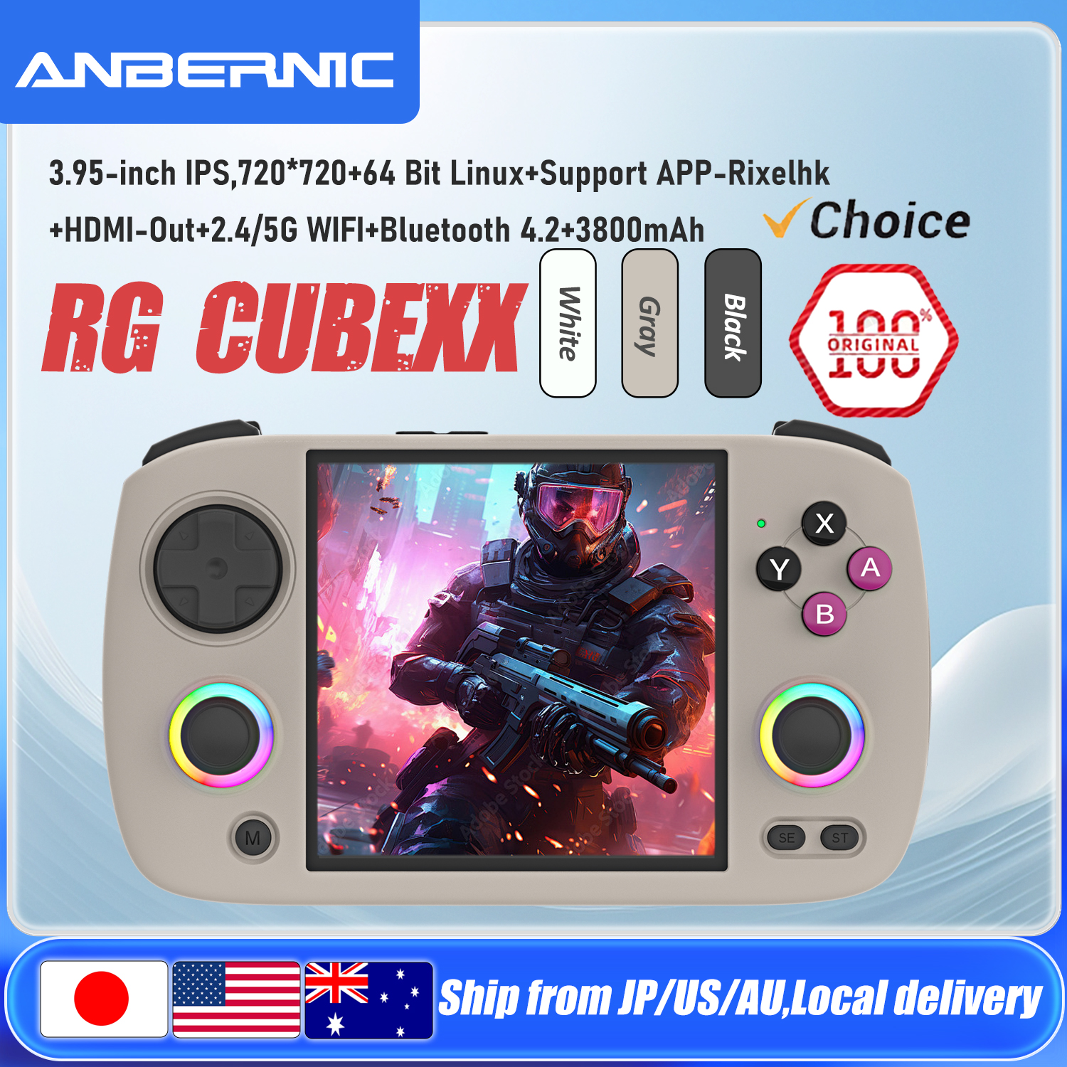 Retro Gaming Emulator Console - ANBERNIC RG CubeXX Handheld Game Console