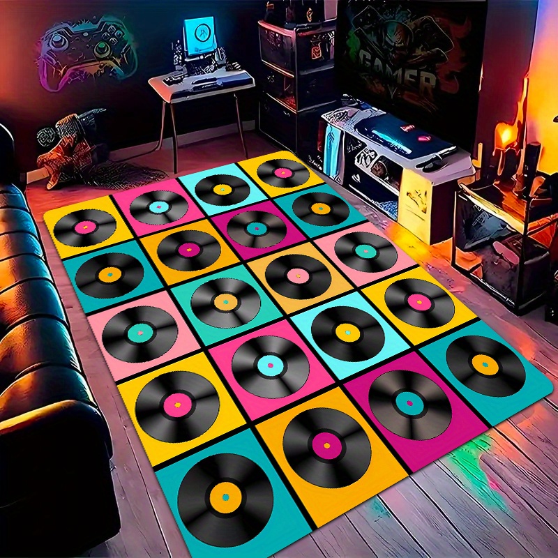 Retro Vinyl Record Area Rug Po – Retro Gaming Lounge Bewertung und Preis