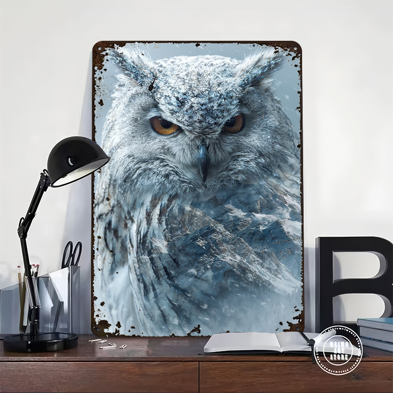 Snowy Owl With Mountain Landsc – Retro Gaming Overlay Bewertung und Preis