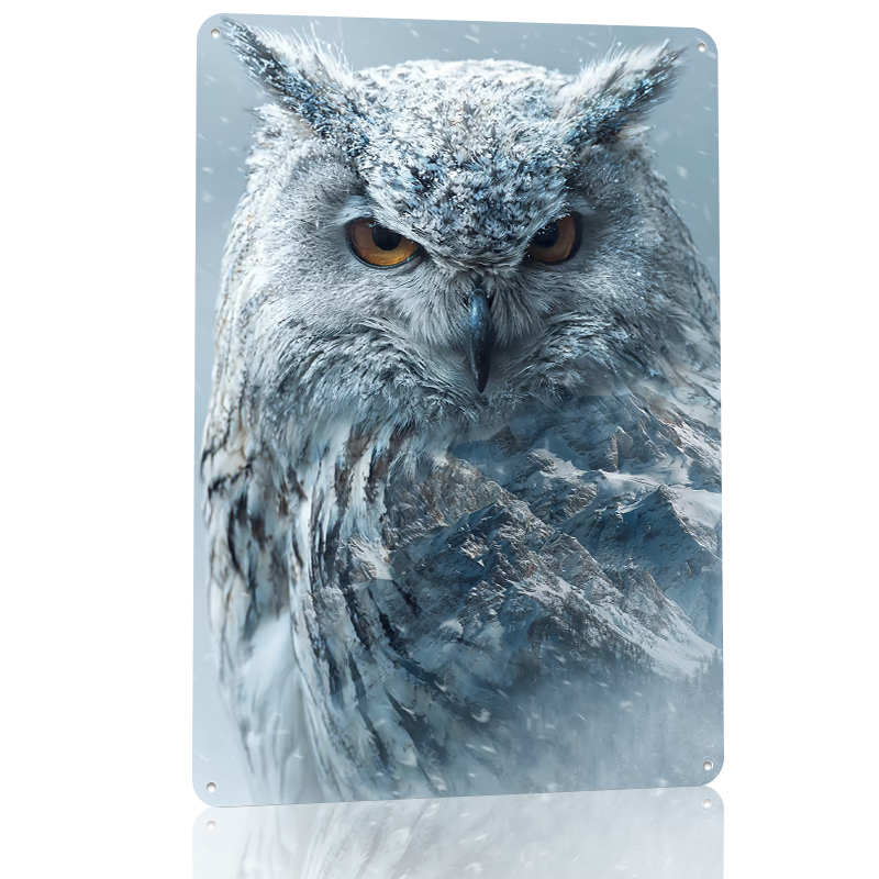 Snowy Owl With Mountain Landsc – Retro Gaming Overlay Bewertung und Preis