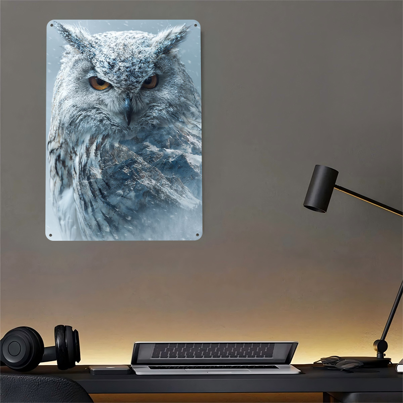 Snowy Owl With Mountain Landsc – Retro Gaming Overlay Bewertung und Preis